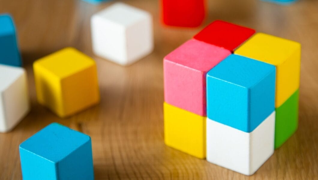 colour wooden cube