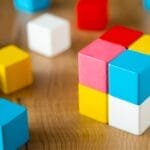 colour wooden cube
