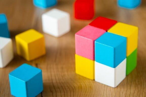 colour wooden cube